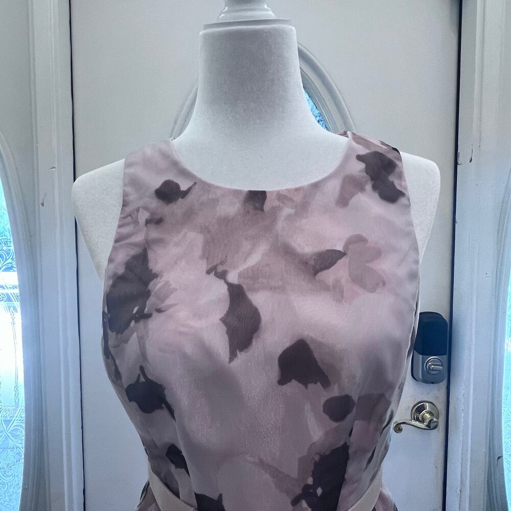 NWOT Eliza J Floral Organza Embellished Champagne Metallic Jacquard Ball Gown 6 - Picture 6 of 12